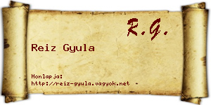 Reiz Gyula névjegykártya